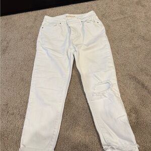 Women's White Distressed Jeans